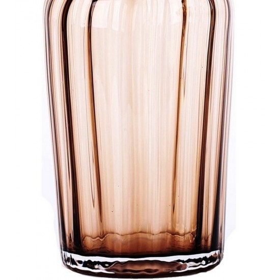 Vaso 31cm Altura Por 15cm De Diâmetro Em Vidro Marrom